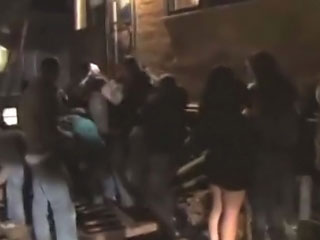 Pretty lusty club chick getting gaped after late cool party